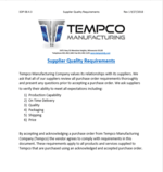 Tempco Supplier Requirements SOP
