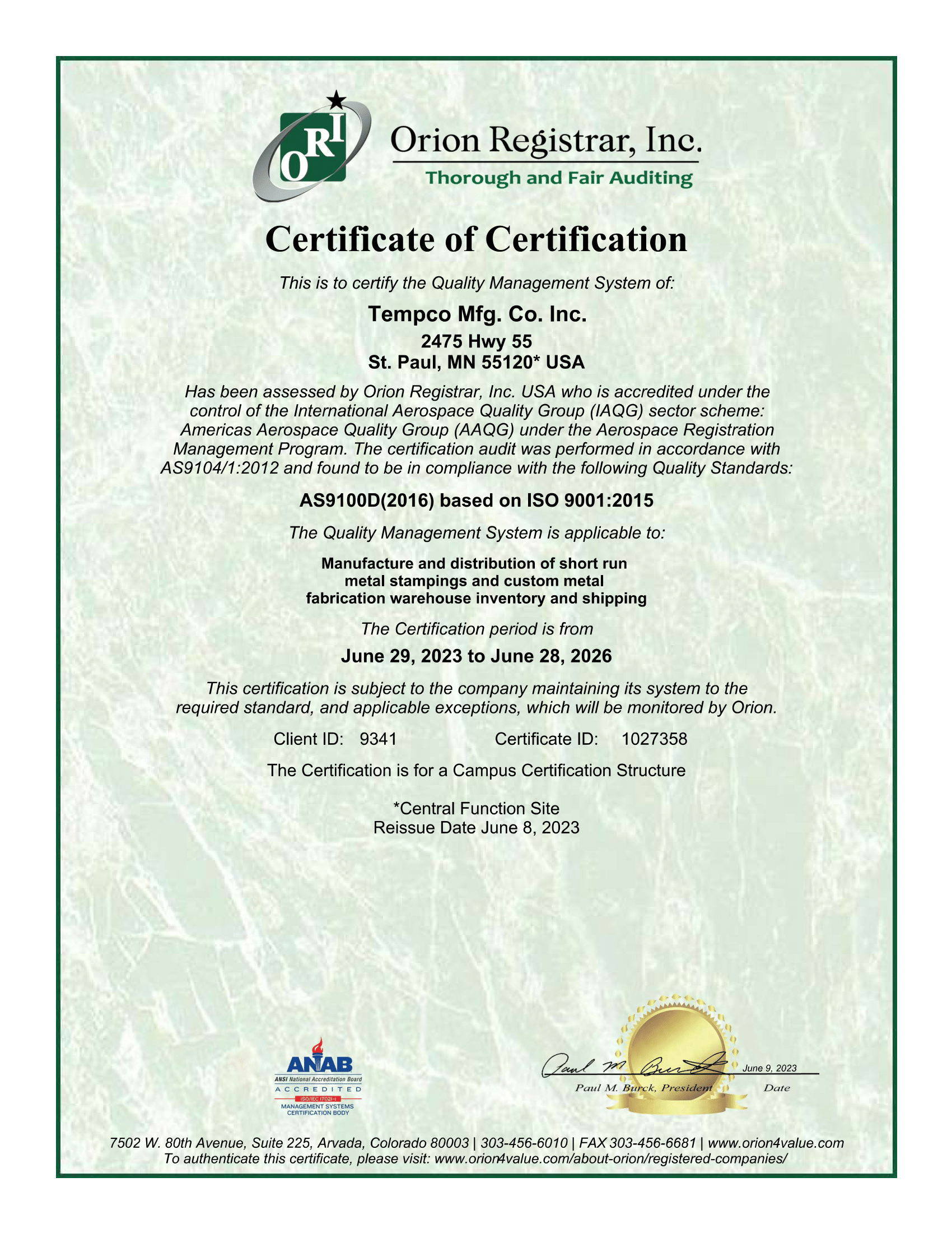 Iso 9001:2015 certification